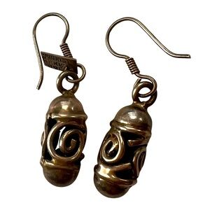 Taxco Modernist Sterling Silver Dangly Earrings Made in Mexico